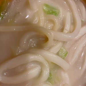 豆乳つゆで☆鶏肉と長ネギの豆乳うどん